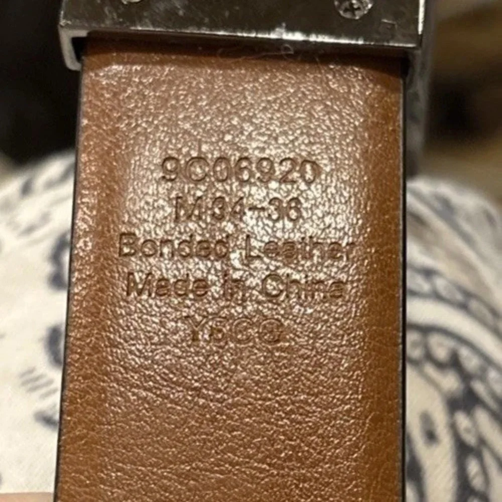 Dockers Black Bonded Leather Belt Black Metal Buckle Sz M 34-36 9C06920